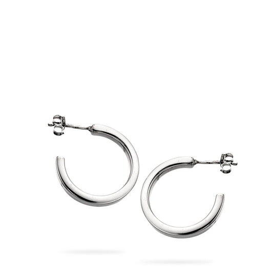 Plain Square Profile Small Hoops Earrings White Gold Plain Square Profile Small Hoops Earrings White Gold