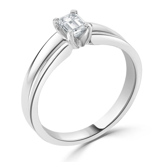 Emerald-cut Diamond Engagement Ring White Gold Emerald-cut Diamond Engagement Ring White Gold