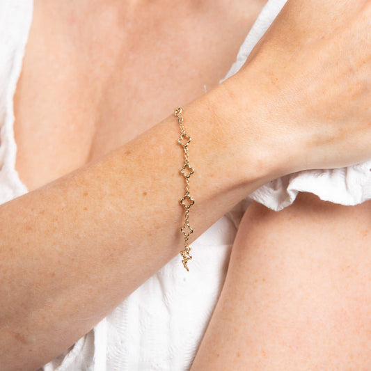 9ct Yellow Gold Quatrefoil Station Bracelet 9ct Yellow Gold Quatrefoil Station Bracelet 9ct Yellow Gold Quatrefoil Station Bracelet 9ct Yellow Gold Quatrefoil Station Bracelet
