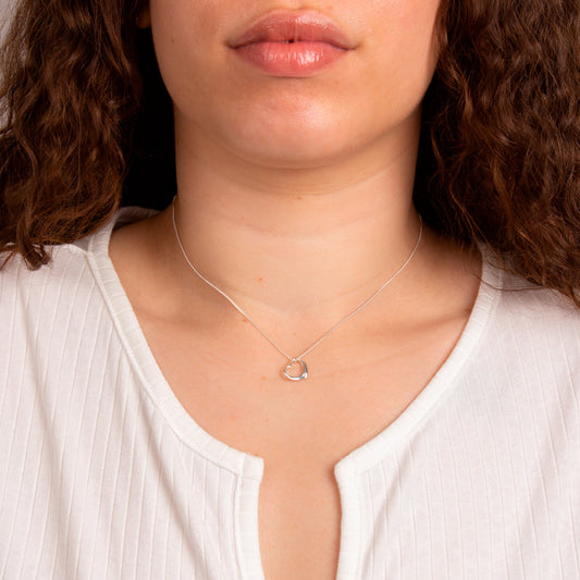 Fluid Open Heart Mini Sterling Silver Pendant White Gold Fluid Open Heart Mini Sterling Silver Pendant White Gold