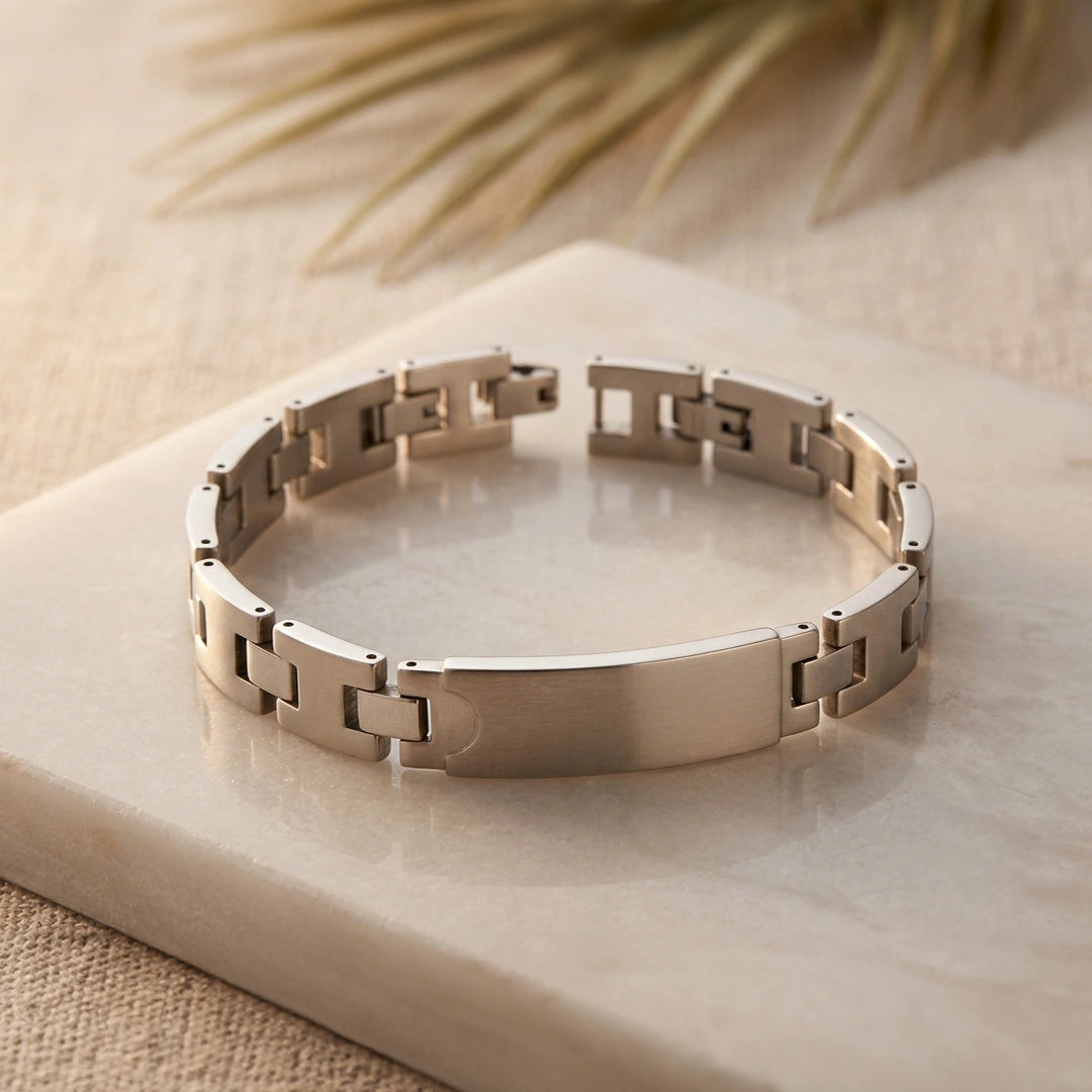 Fred Bennett Mens Stainless Steel ID Bar Bracelet