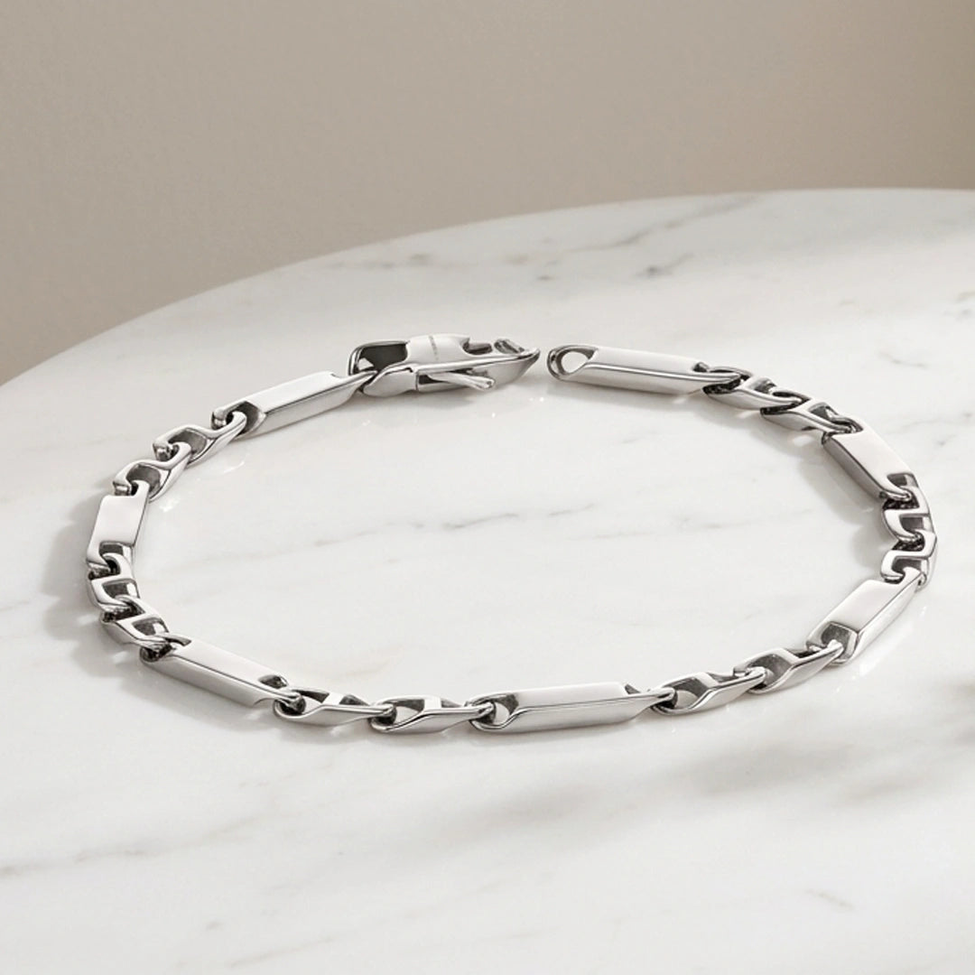 Fred Bennett Mens Stainless Steel Bar Chain Bracelet