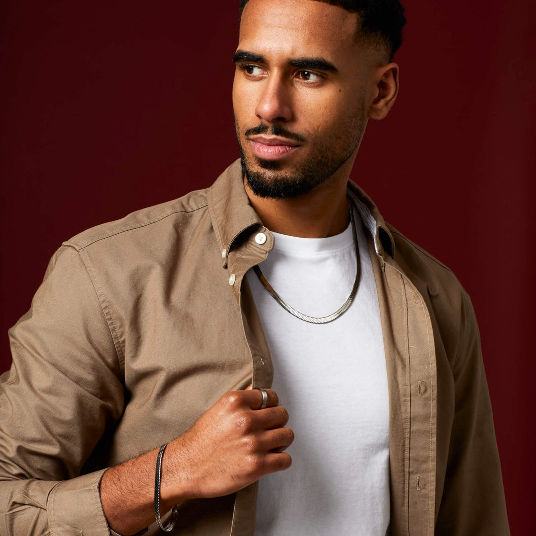 Fred Bennett Mens Brushed Stainless Steel Spinner Ring