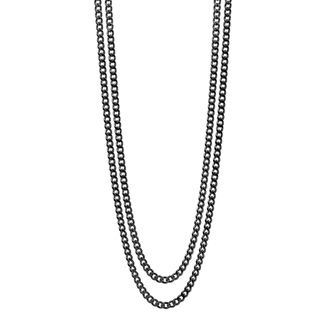 Fred Bennett Mens Gun Metal Double Chain Necklace