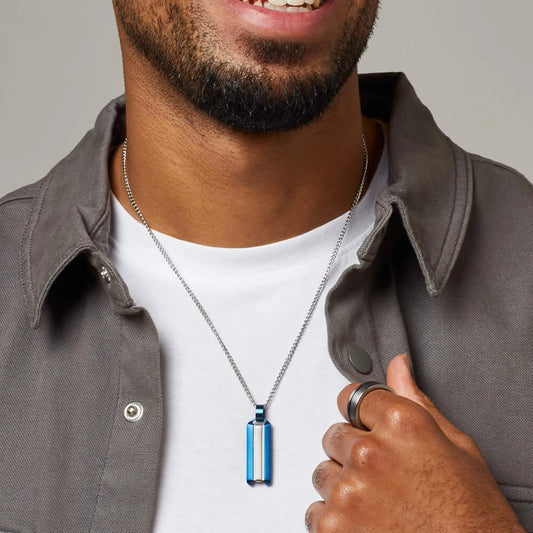 Fred Bennett Mens Stainless Steel Blue Dog Tag Necklace Fred Bennett Mens Stainless Steel Blue Dog Tag Necklace Fred Bennett Mens Stainless Steel Blue Dog Tag Necklace Fred Bennett Mens Stainless Steel Blue Dog Tag Necklace
