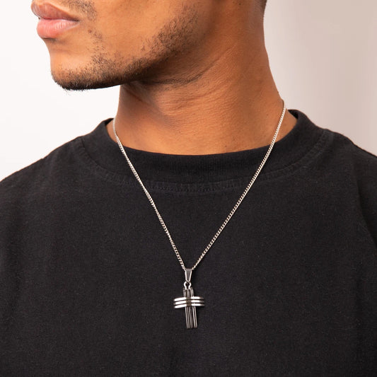Fred Bennett Mens Stainless Steel Triple Bar Cross Pendant Fred Bennett Mens Stainless Steel Triple Bar Cross Pendant Fred Bennett Mens Stainless Steel Triple Bar Cross Pendant Fred Bennett Mens Stainless Steel Triple Bar Cross Pendant