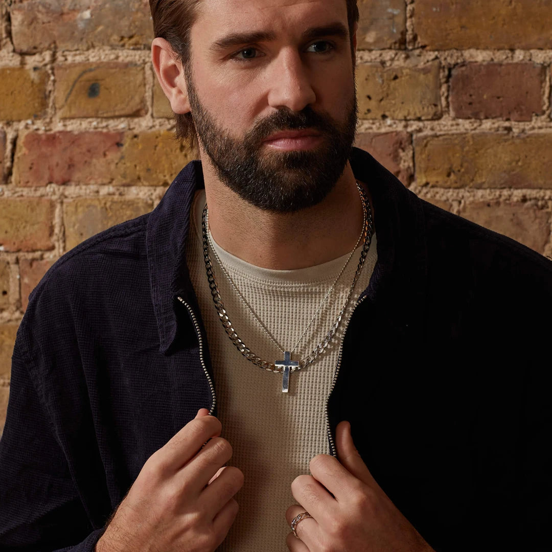 Fred Bennett Mens Sterling Silver Plain Cross Pendant