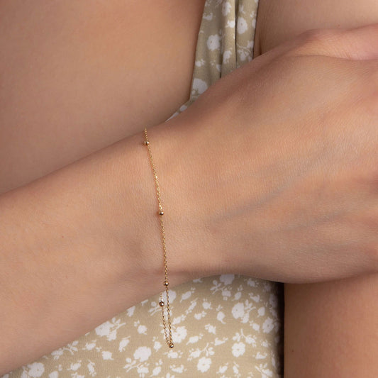 9ct Yellow Gold Fine Ball Station Bracelet Yellow Gold 9ct Yellow Gold Fine Ball Station Bracelet Yellow Gold
