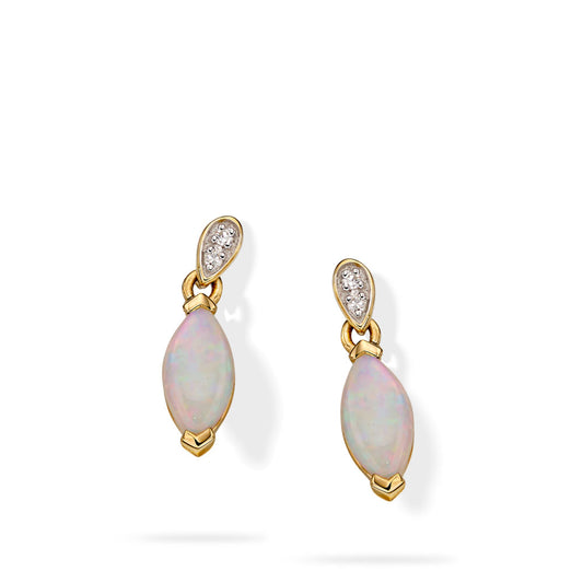 9ct Yellow Gold Opal Marquise Earrings Yellow Gold 9ct Yellow Gold Opal Marquise Earrings Yellow Gold