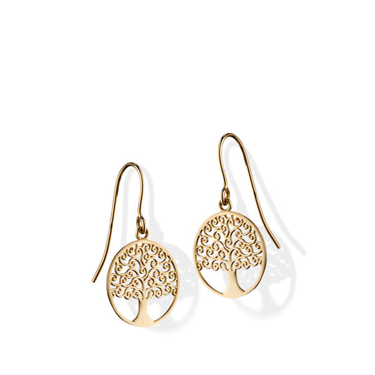 9ct Yellow Gold Tree of Life Earrings Yellow Gold 9ct Yellow Gold Tree of Life Earrings Yellow Gold