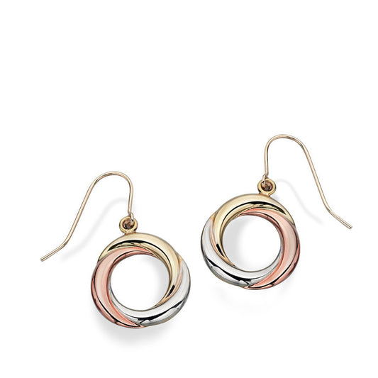 Tri Colour Twist Earrings GE843 A Tri Colour Twist Earrings GE843 A