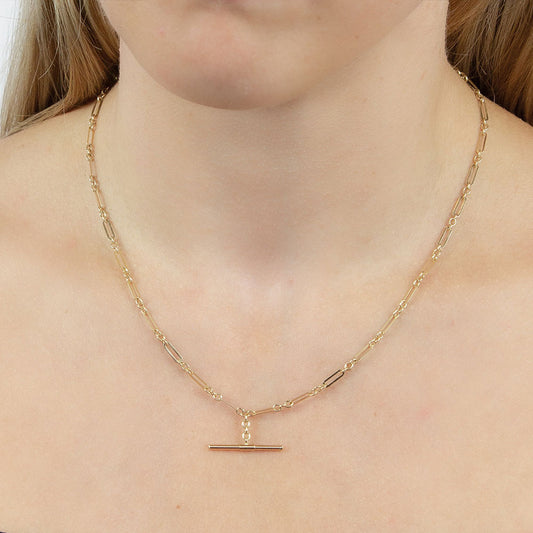 9ct Yellow Gold Nostalgia T Bar Necklace Yellow Gold 9ct Yellow Gold Nostalgia T Bar Necklace Yellow Gold