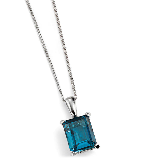 9ct White Gold London Blue Topaz Pendant White Gold 9ct White Gold London Blue Topaz Pendant White Gold