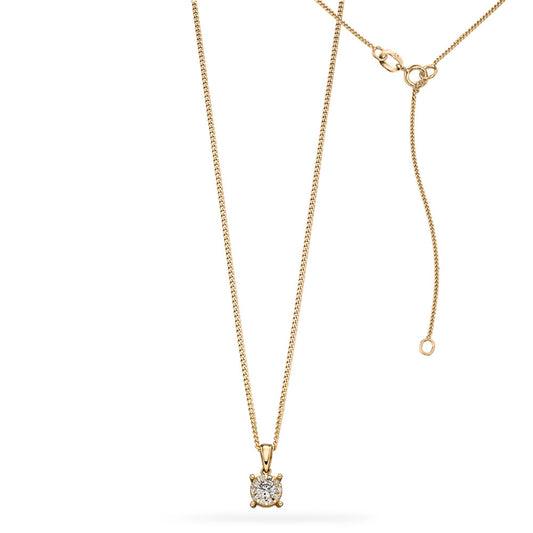 9ct Yellow Gold Solitare Cluster Pendant Yellow Gold 9ct Yellow Gold Solitare Cluster Pendant Yellow Gold
