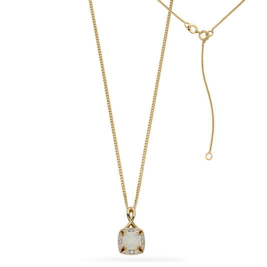 9ct Yellow Gold Opal Diamond Pendant Yellow Gold 9ct Yellow Gold Opal Diamond Pendant Yellow Gold