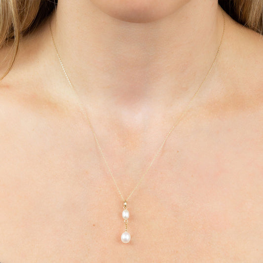 9ct Yellow Gold Elegance Pearl Tier Drop Pendant Yellow Gold 9ct Yellow Gold Elegance Pearl Tier Drop Pendant Yellow Gold
