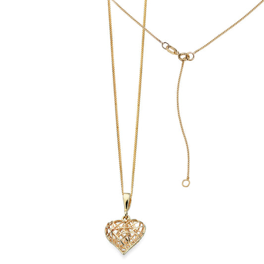 9ct Yellow Gold Cage Heart Pendant Yellow Gold 9ct Yellow Gold Cage Heart Pendant Yellow Gold