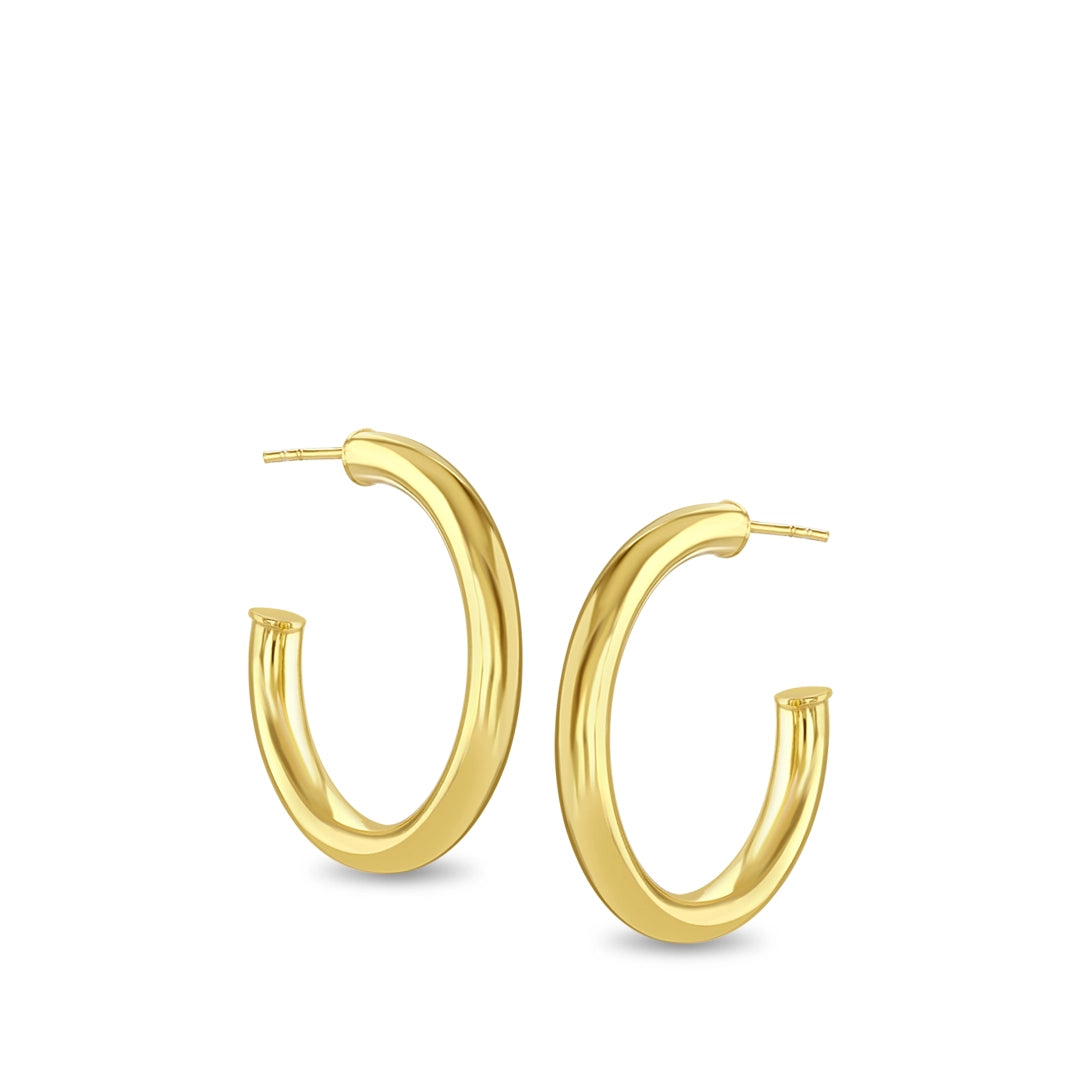 Halo Midi Gold Vermeil Hoop Earrings