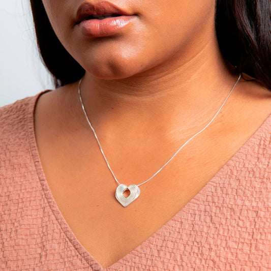Infinit Liner Wrapover Heart Sterling Silver Pendant White Gold Infinit Liner Wrapover Heart Sterling Silver Pendant White Gold
