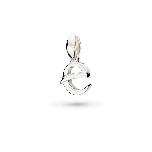 Kit Heath Kit Heath Skript Lowercase E Initial Sterling Silver Pendant White Gold Kit Heath Kit Heath Skript Lowercase E Initial Sterling Silver Pendant White Gold