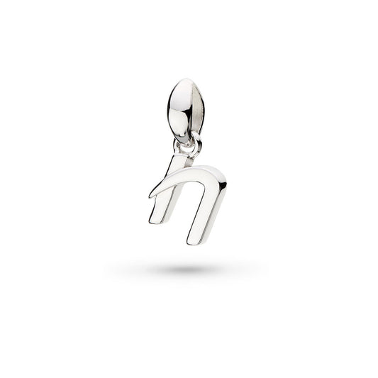 Kit Heath Kit Heath Skript Lowercase N Initial Sterling Silver Pendant White Gold Kit Heath Kit Heath Skript Lowercase N Initial Sterling Silver Pendant White Gold