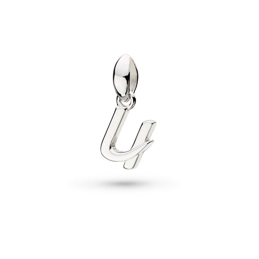 Kit Heath Kit Heath Skript Lowercase U Initial Sterling Silver Pendant White Gold Kit Heath Kit Heath Skript Lowercase U Initial Sterling Silver Pendant White Gold