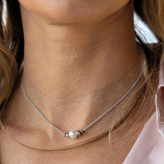 Kit Heath Coast Tumble Pearl Sterling Silver Necklace White Gold Kit Heath Coast Tumble Pearl Sterling Silver Necklace White Gold
