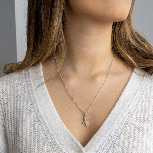 Kit Heath Signature Skript Capital X Initial Sterling Silver Necklace White Gold Kit Heath Signature Skript Capital X Initial Sterling Silver Necklace White Gold