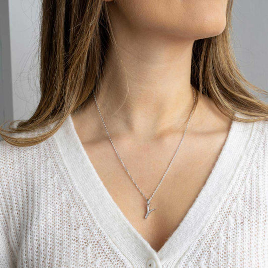 Kit Heath Signature Skript Capital Y Initial Sterling Silver Necklace White Gold Kit Heath Signature Skript Capital Y Initial Sterling Silver Necklace White Gold
