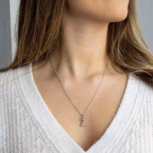 Kit Heath Signature Skript Capital Z Initial Sterling Silver Necklace White Gold Kit Heath Signature Skript Capital Z Initial Sterling Silver Necklace White Gold