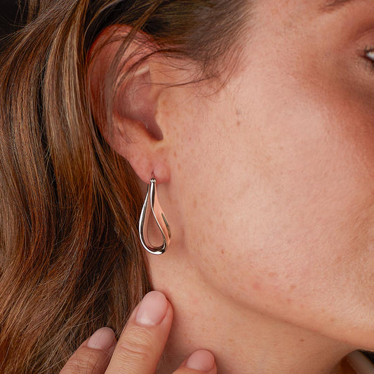 Kit Heath Serenity Grande Hinged Hoop Sterling Silver Earrings White Gold Kit Heath Serenity Grande Hinged Hoop Sterling Silver Earrings White Gold