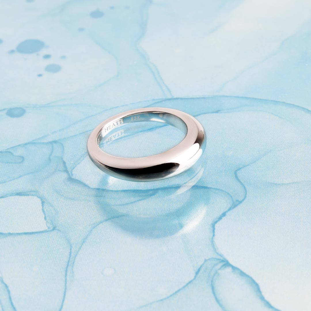 Kit Heath Sterling Silver Coast Pebble Smooth Ring
