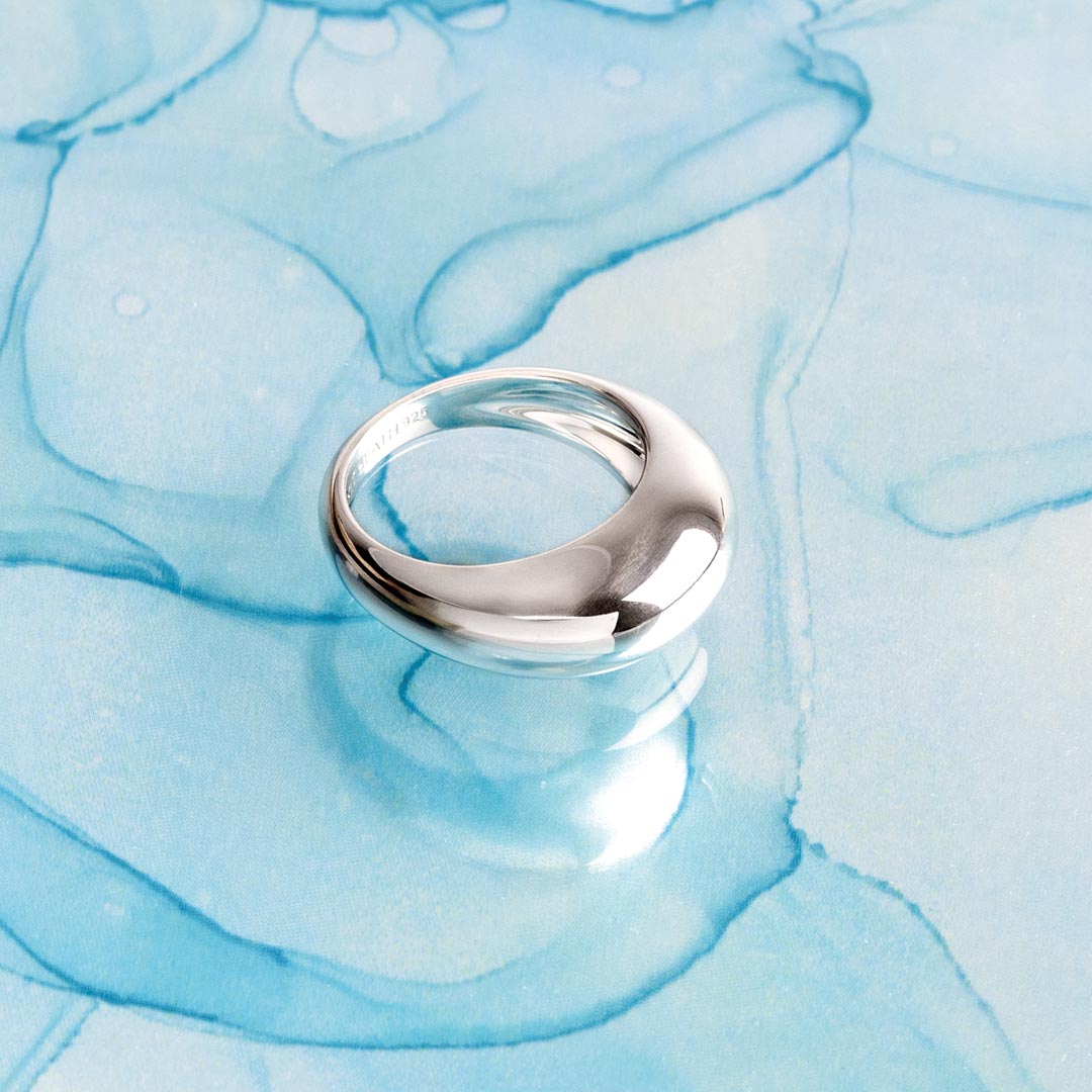 Kit Heath Sterling Silver Coast Pebble Smooth Grande Ring