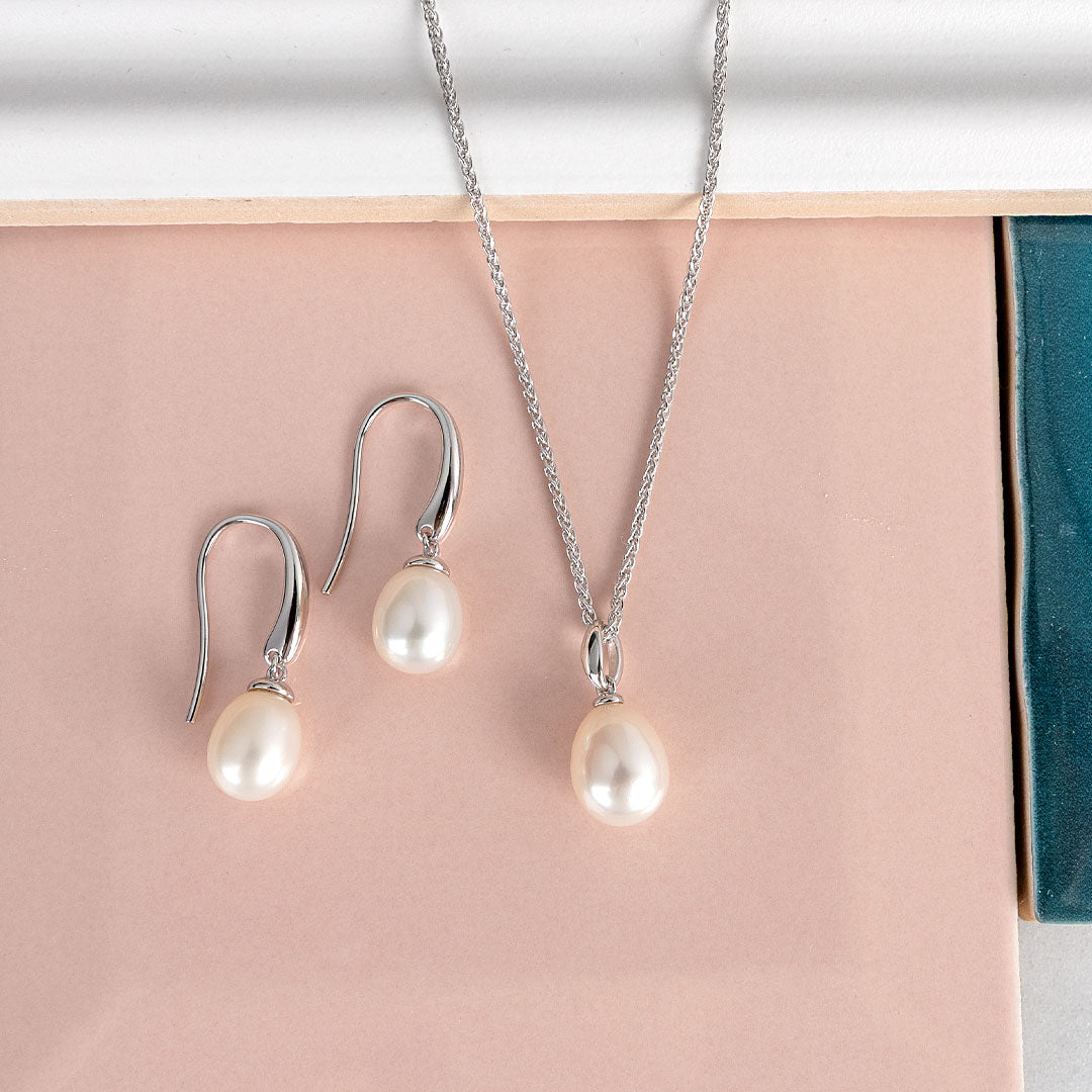 Kit Heath Sterling Silver Revival Classic Pearl Drop Earrings