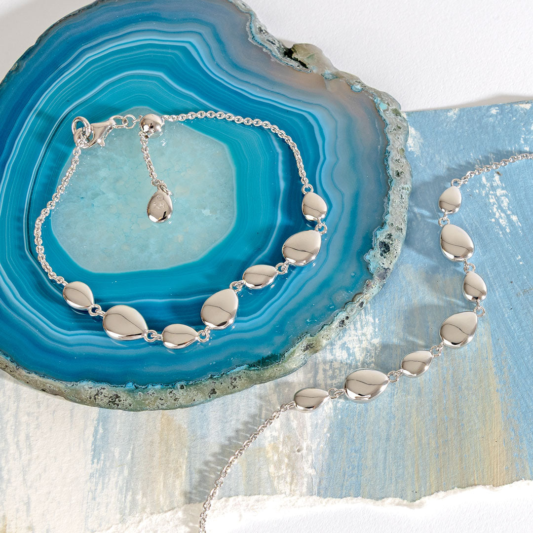 Kit Heath Sterling Silver Coast Pebbles Linking Pebbles Necklet