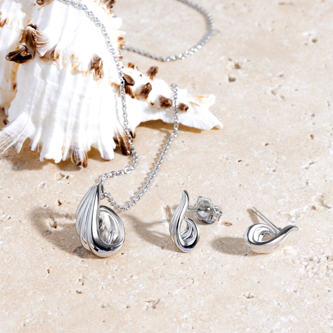Kit Heath Sterling Silver Oceane Shell Wave Necklace