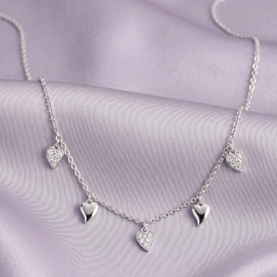 Kit Heath Desire Kiss White Topaz Dangly Sterling Silver Necklace