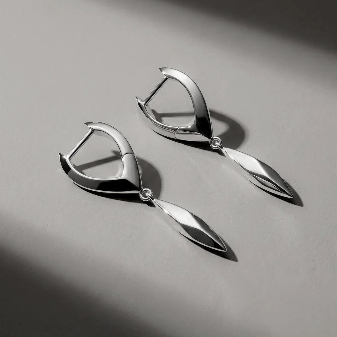 Kit Heath Glint Tapered Hinged Hoop Drop Earrings