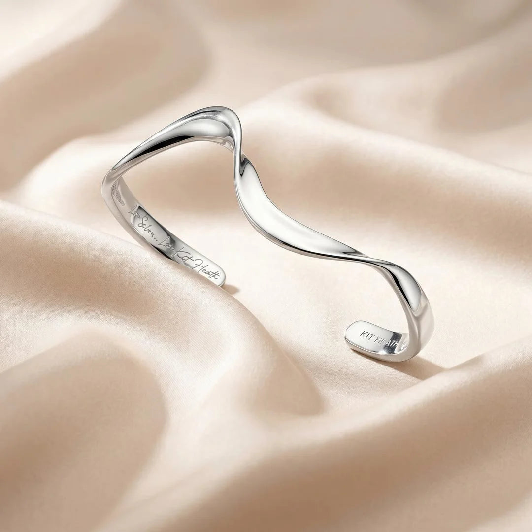 Kit Heath Serenity Curve M/L Sterling Silver Cuff Bangle