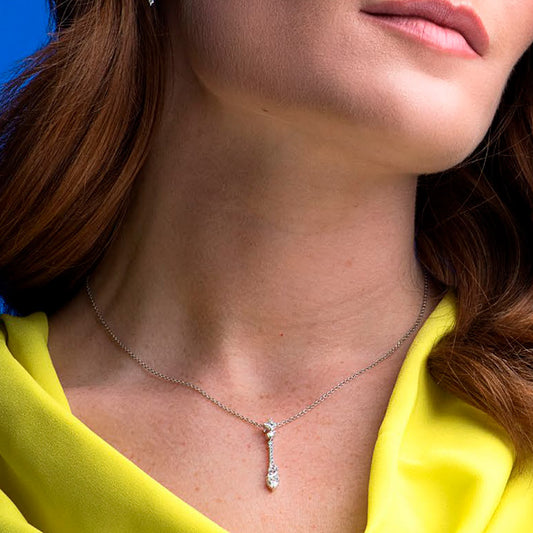 18ct White Gold 0.95ct Diamonds Opulent Drop Pendant White Gold 18ct White Gold 0.95ct Diamonds Opulent Drop Pendant White Gold