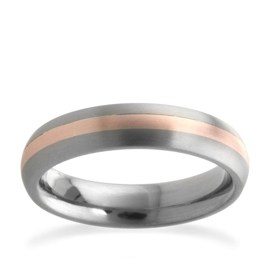 5mm Oval Inlay Titanium Ring Rose Gold 5mm Oval Inlay Titanium Ring Rose Gold