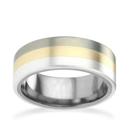 8mm Tri-Colour Titanium Ring Rose Gold 8mm Tri-Colour Titanium Ring Rose Gold