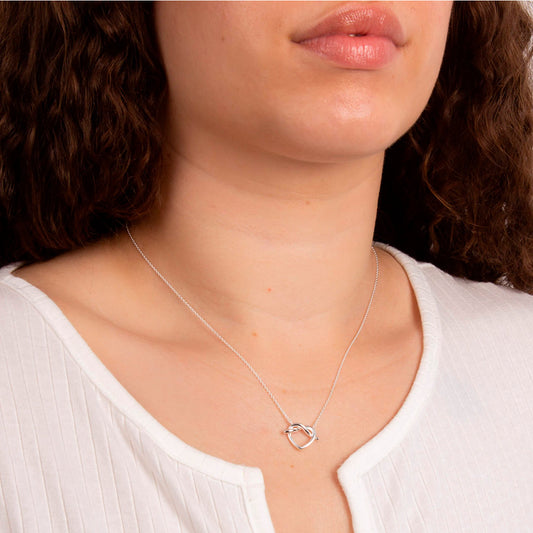 Love Knot Heart Sterling Silver Pendant White Gold Love Knot Heart Sterling Silver Pendant White Gold