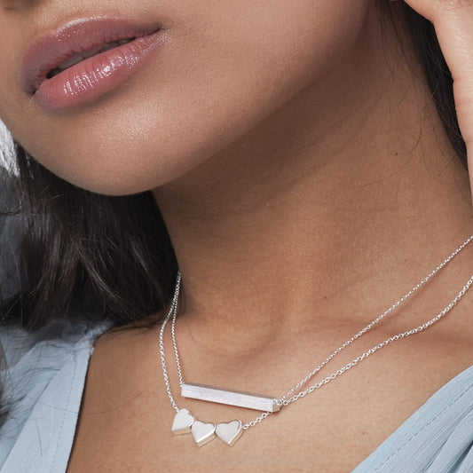 Trio Heart Necklace White Gold Trio Heart Necklace White Gold