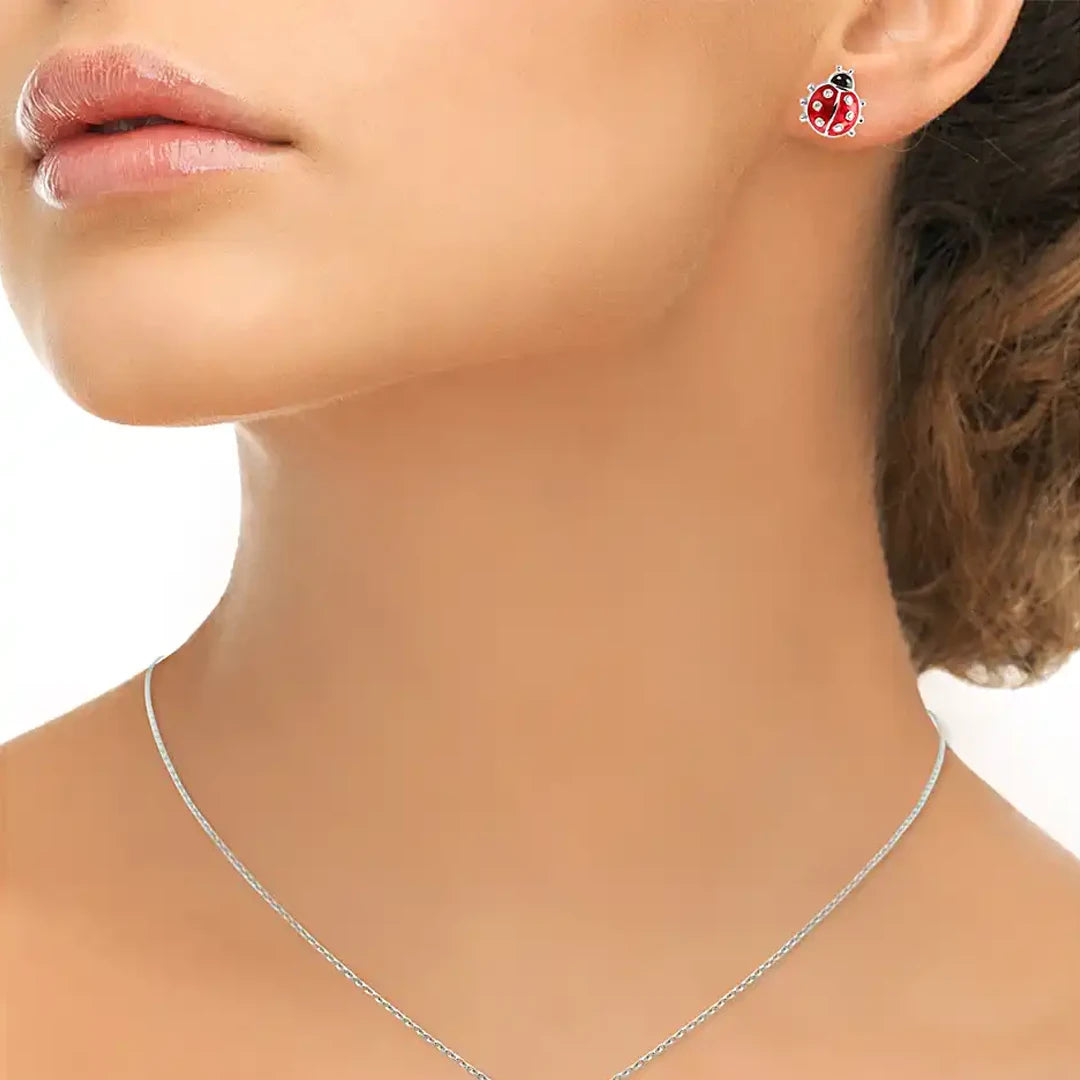 Nicole Barr Nature Scarlet Ladybird Stud Earrings
