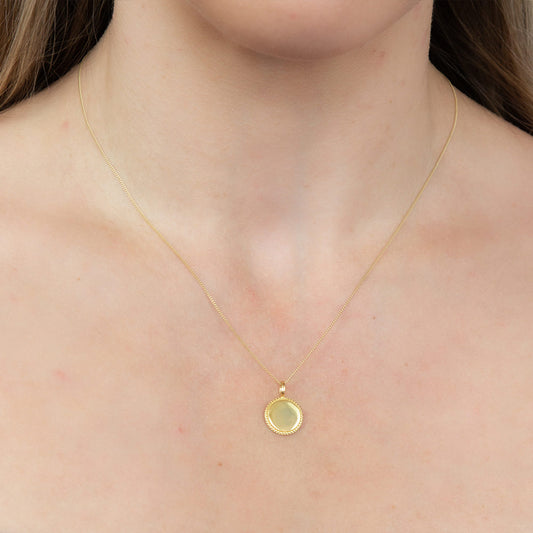 Round Disc Gold Vermeil Engravable Pendant White Gold Round Disc Gold Vermeil Engravable Pendant White Gold