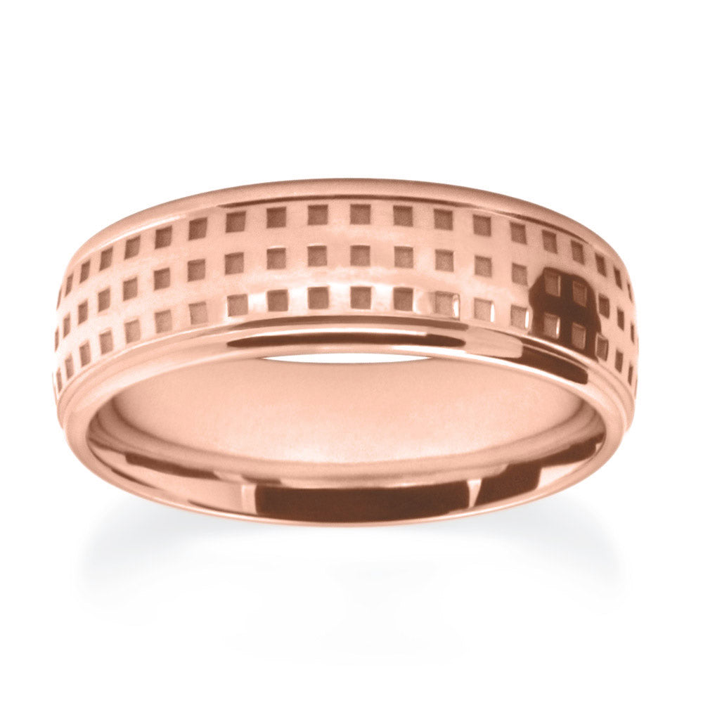 Pin-check Patterned Wedding Ring