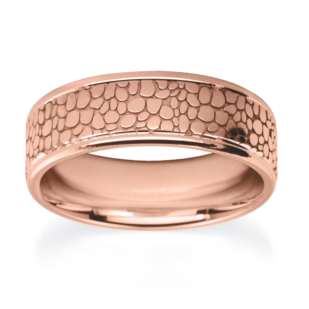 Pebble Patterned Wedding Ring