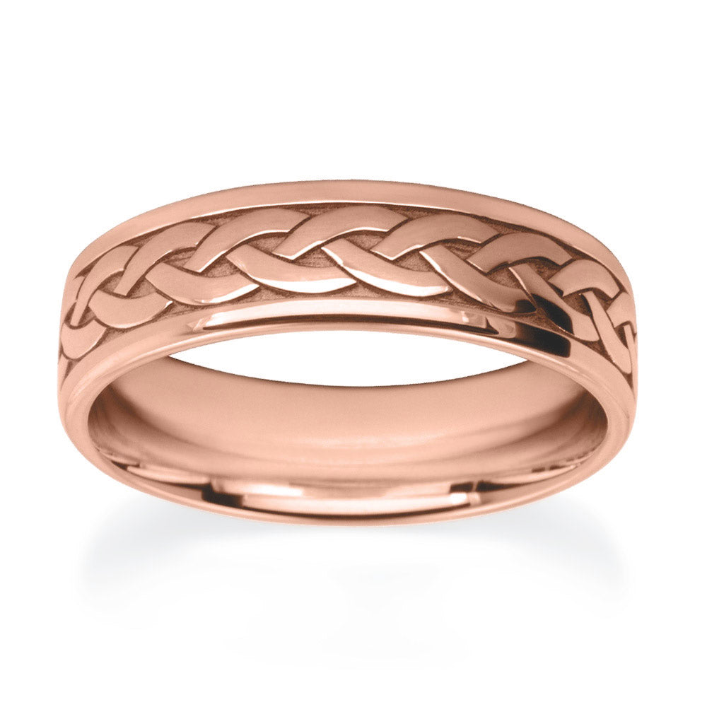 Woven Ribbon Patterned Wedding Ring