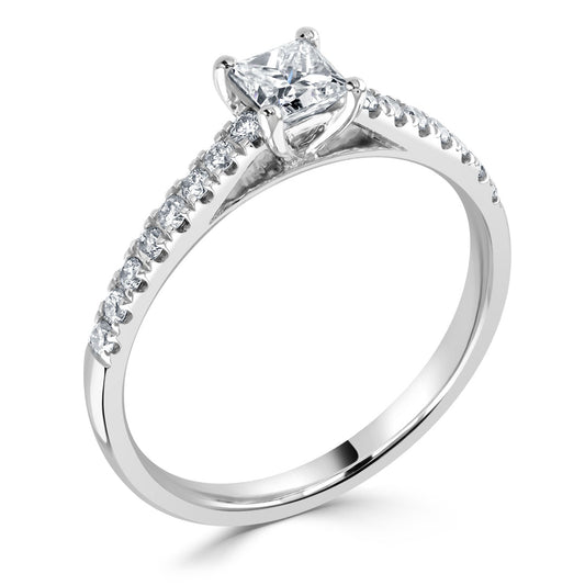 Princess Cut Solitaire Diamond Ring White Gold Princess Cut Solitaire Diamond Ring White Gold